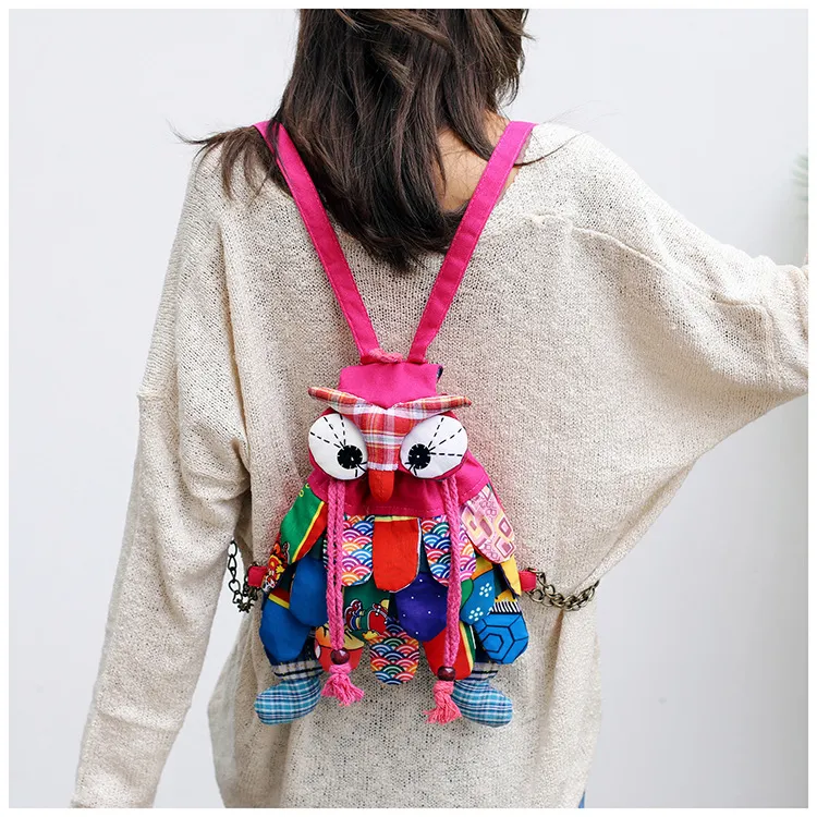 Zaini per bambini Moda Novità Autunno Inverno Bambini Spalle retrò da clown Studenti Borse da scuola Ragazze adolescenti Cartoni animati_voghion.com