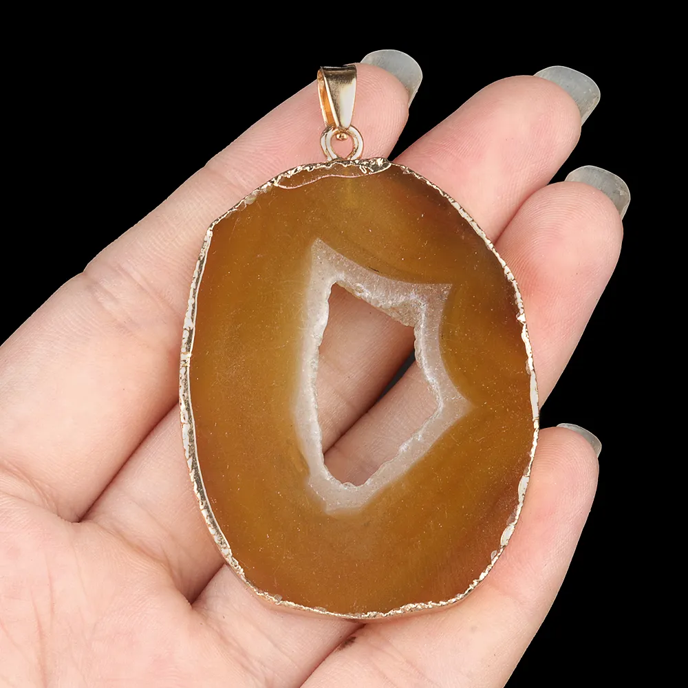 Collana con ciondolo in pietra semipreziosa naturale di forma irregolare, agata verde viola, creazione di gioielli fai da te, orecchini_voghion.com