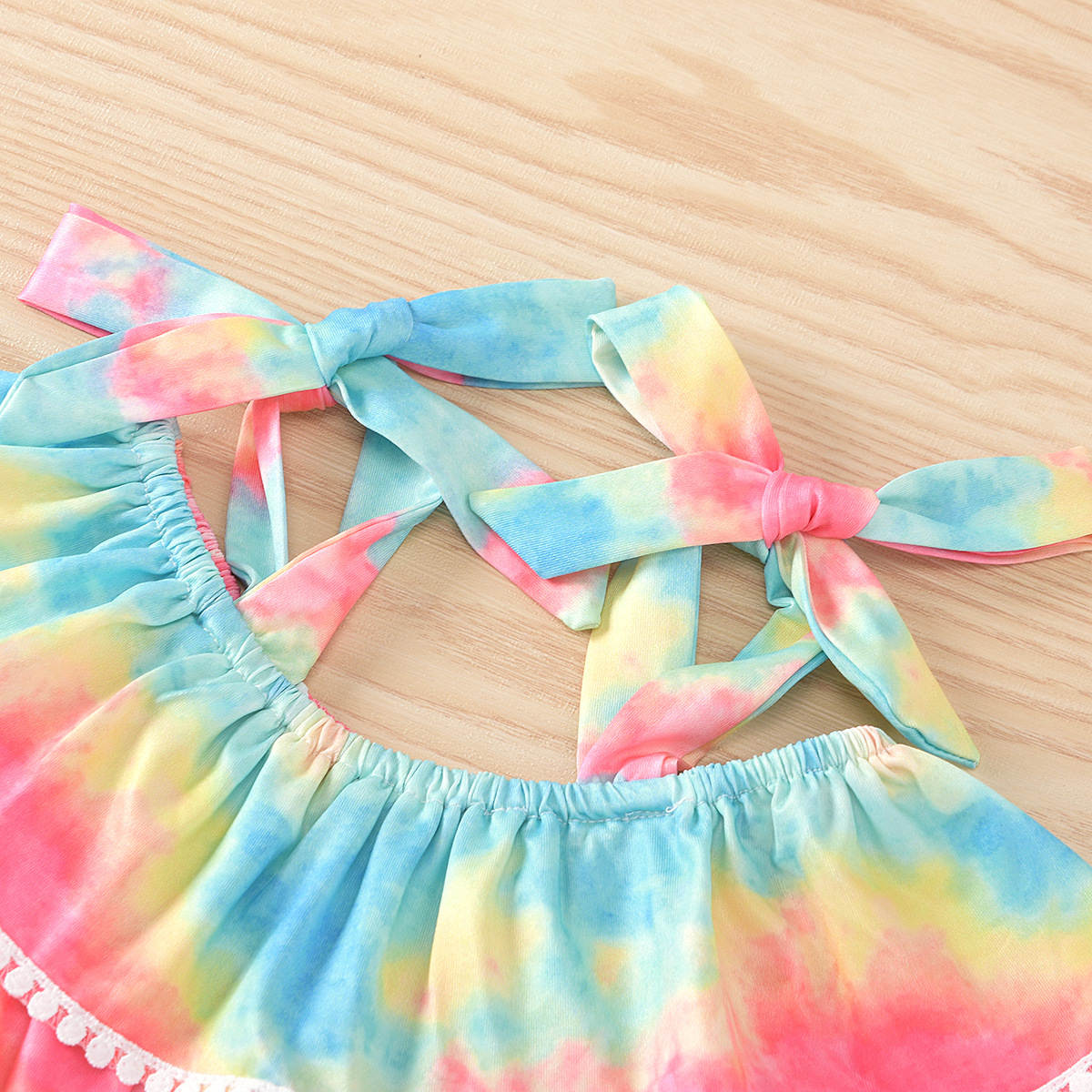 Mother&Kids Summer girls tie-dyed leopard print jumpsuit shorts_voghion.com