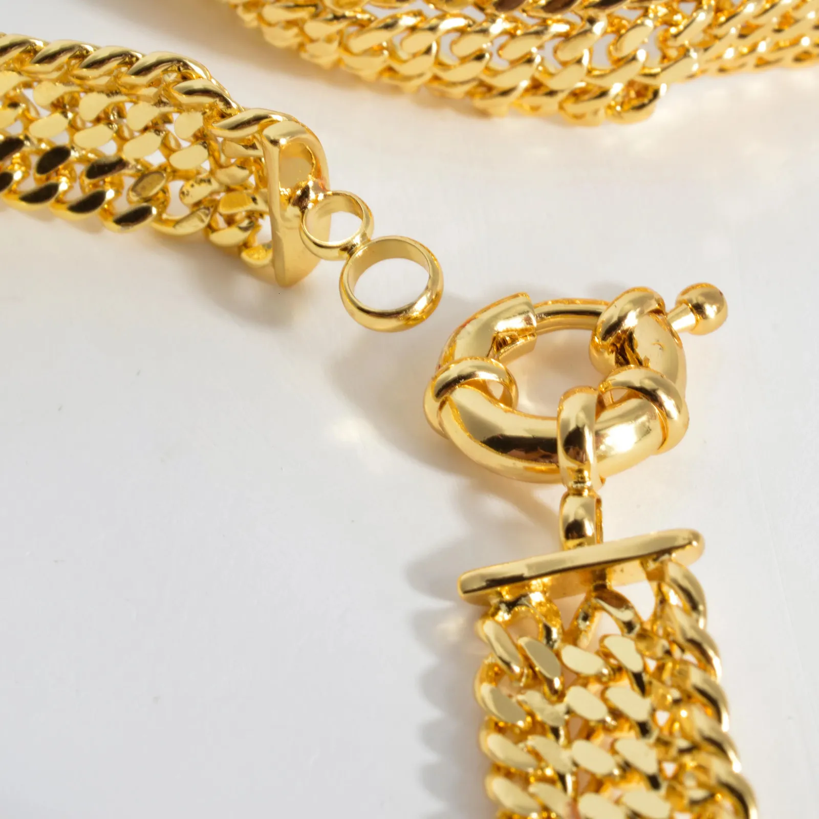 Sunny Jewelry Měděné článkové náramky pro unisex pozlacené náramky Miami Curb Punk klasický řetízek na ruku, dárek_voghion.com
