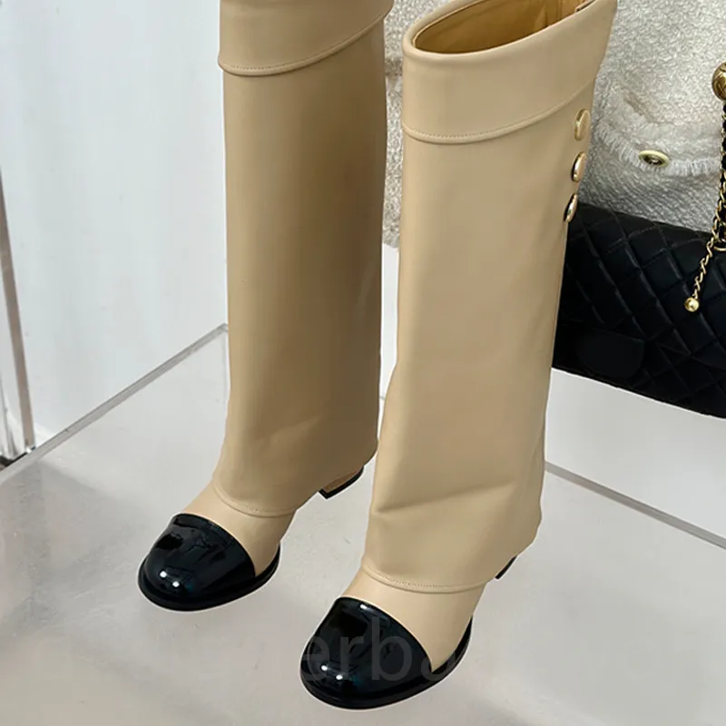 Nouvelles bottes à talons épais pour femmes, bottines de créateur, automne et hiver, style Martin, mode western, bout rond, à enfiler_voghion.com