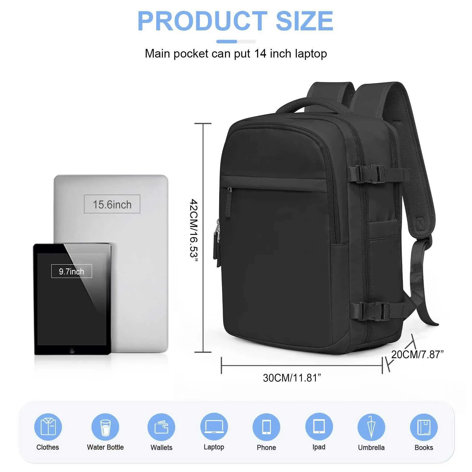 Herren Vakuum Reise Kabine Flugzeug 45x36x20 Easyjet Carry-Ons Damen Rucksack Wasserdicht Laptop Rucksäcke Wandern_voghion.com
