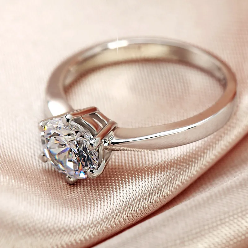 GOLD SIER Island 1,5 Karat Silberfarbe für Damen Anillos De Jewelry Bizuteria Diamantring_voghion.com