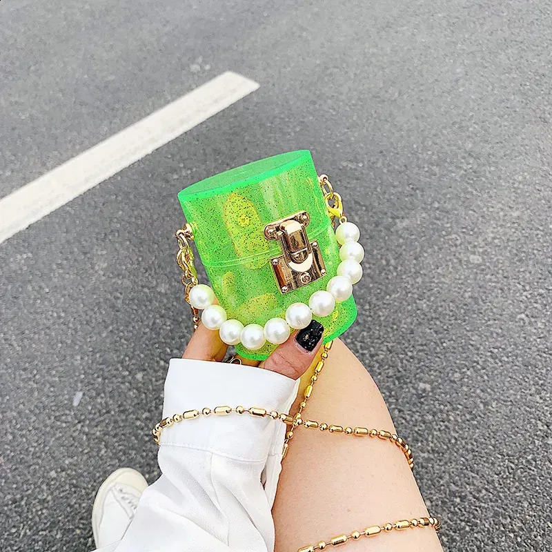 Mini Transparent Crossbody Bag With Pearl Handle Shoulder Purse_voghion.com