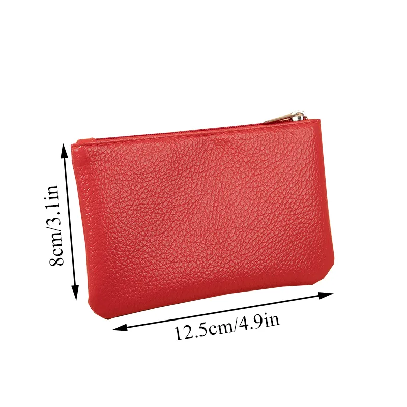 Portafoglio ultrasottile in pelle PU con cerniera, portamonete, auricolari e porta carte_voghion.com