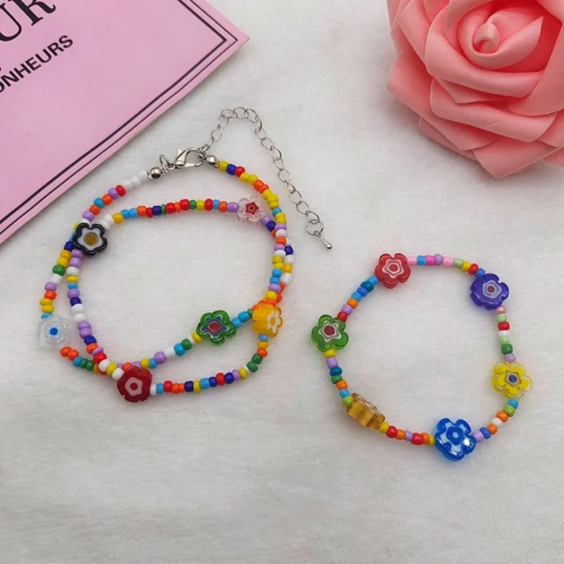 Böhmisches Perlenketten Und Armband Set Handgemachtes Glasperlen_voghion.com