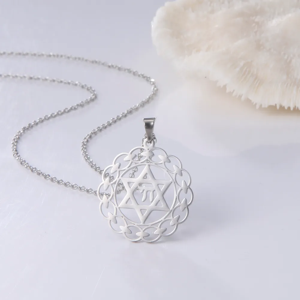 Pedat Necklaces Stailess Steel Petagram Me's Necklace Star Of David Wome Jewelry Weddig Gift For Mom Vitage_voghion.com