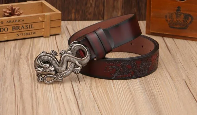 Nuovo marchio di fibbie alla moda Dargon, designer per cinture in pelle di mucca con fibbia a forma di drago in rame per uomo e donna_voghion.com