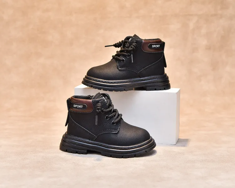 Child Shoes Short Ankle Snow Kid Boy Girl Fashion Soft PU Leather Warm Cutefeet Toddlers Children Boots Size 21 - 30_voghion.com