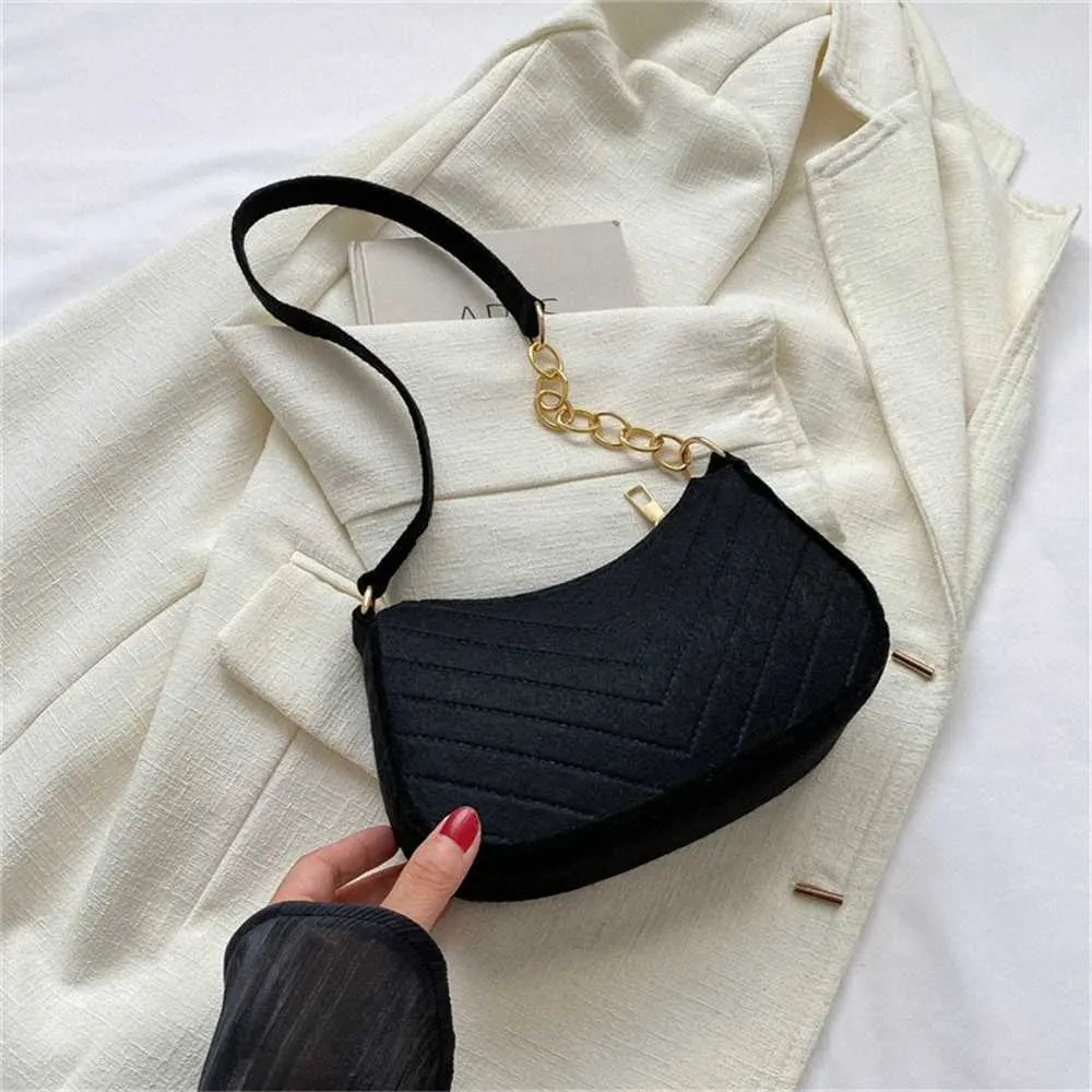 Designertaske Ny dame retro Gerie ensfarvet skuldertaske afslappet pung, enkel og moderigtig krydsformet taske_voghion.com