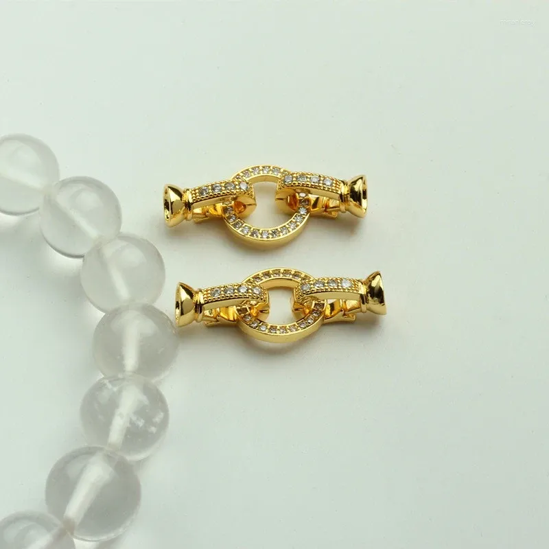 Chaînes à breloques rondes au centre du collier, fermoirs, perles en zircon pavées, bijoux de mode_voghion.com