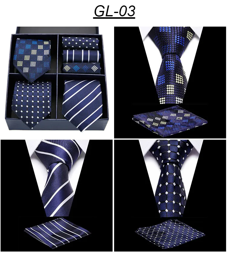 Rusetit Miesten Solmiosarja Klassinen 7,5 cm Solmio ja Keltainen Vihreä Musta Paisley Pocket Square Miehille Häät_voghion.com