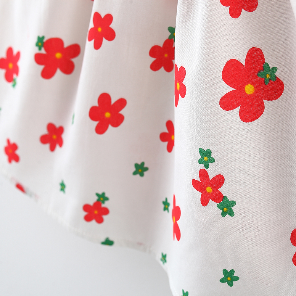 Newborn Girl Summer Tank Top Dress Floral Printed Holiday Style Dress With Bow At The Back Send Hat_voghion.com