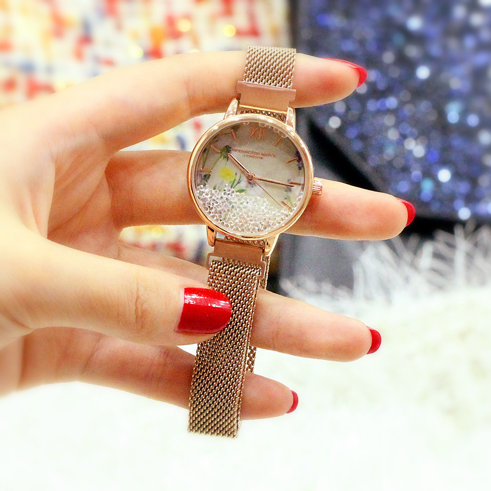 Orologio al quarzo da studente con cintura magnetica in rete da donna di tendenza moda 2024_voghion.com