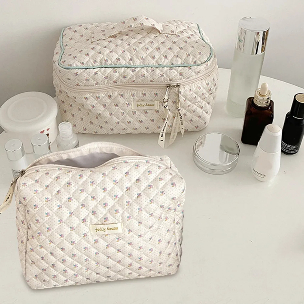 Mini trousse de maquillage imprimée pour femme, étui de rangement matelassé pour cosmétiques, sac portable pour pièces de monnaie, articles divers, porte-cartes de crédit_voghion.com