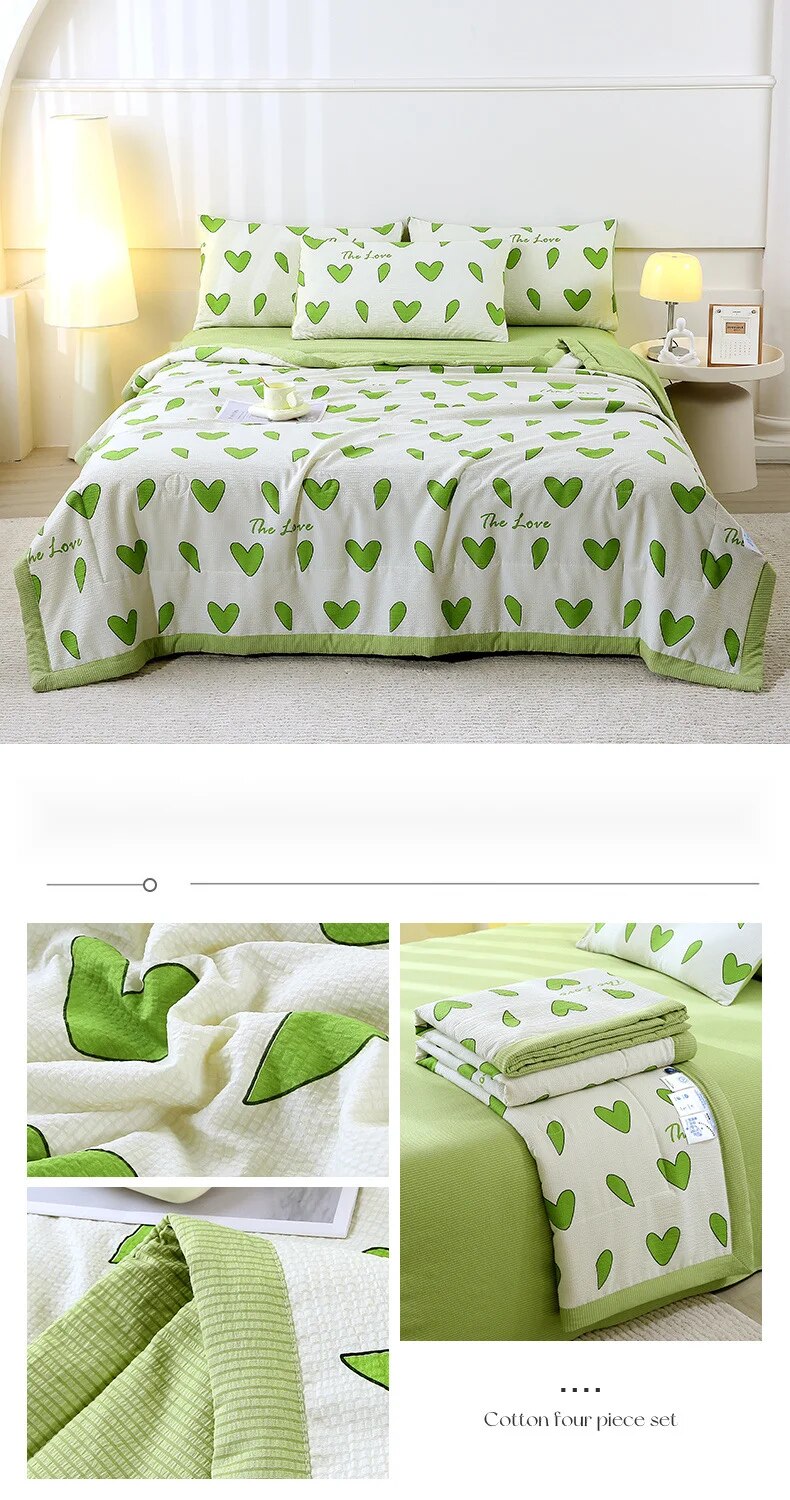 Summer four piece set, mother and baby grade air conditioning dormitory cool bubble cotton summer, home gift, thin_voghion.com