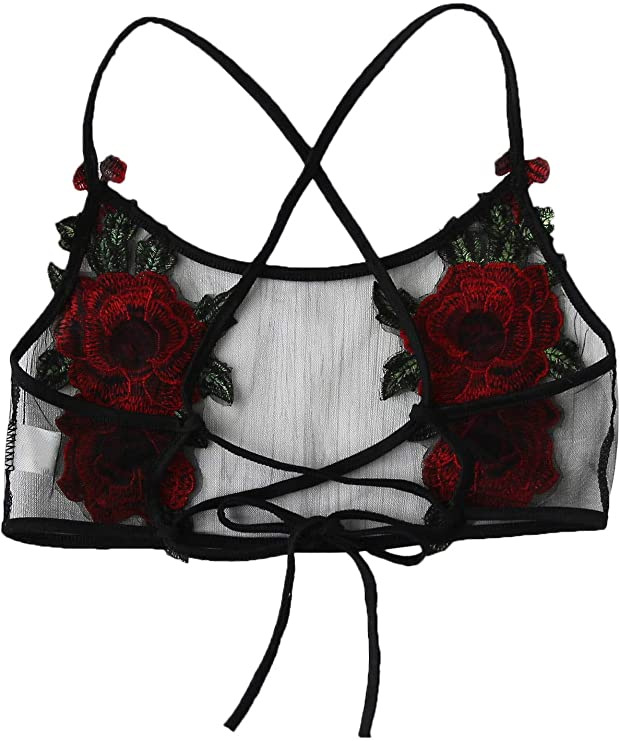 2025 neue Sexy Tiefe V Strap Dessous Für Frauen Mit Rose Stickerei Spitze Rohr Top_voghion.com