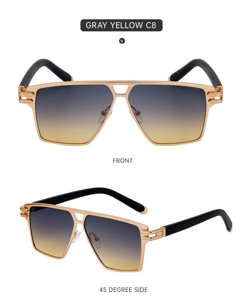 Stylish Square-framed Vintage High-grade Sunglasses For Men_voghion.com