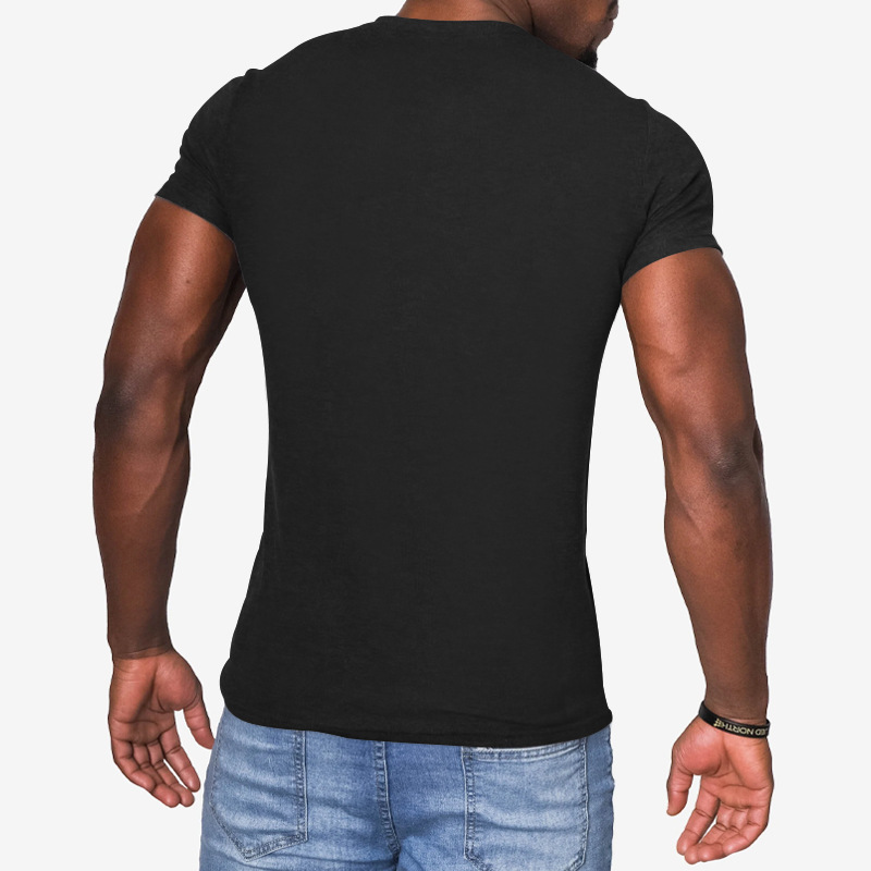 2023 Neues Sommer-T-Shirt für Herren, lässig, einfarbig, kurzärmelig, Rundhalsausschnitt, Pullover, Knopfleiste, Henley-Shirt_voghion.com