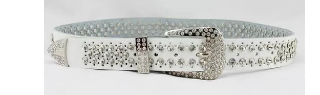 Rhinestone bälte för kvinnor i läder med kristaller midjebälte_voghion.com