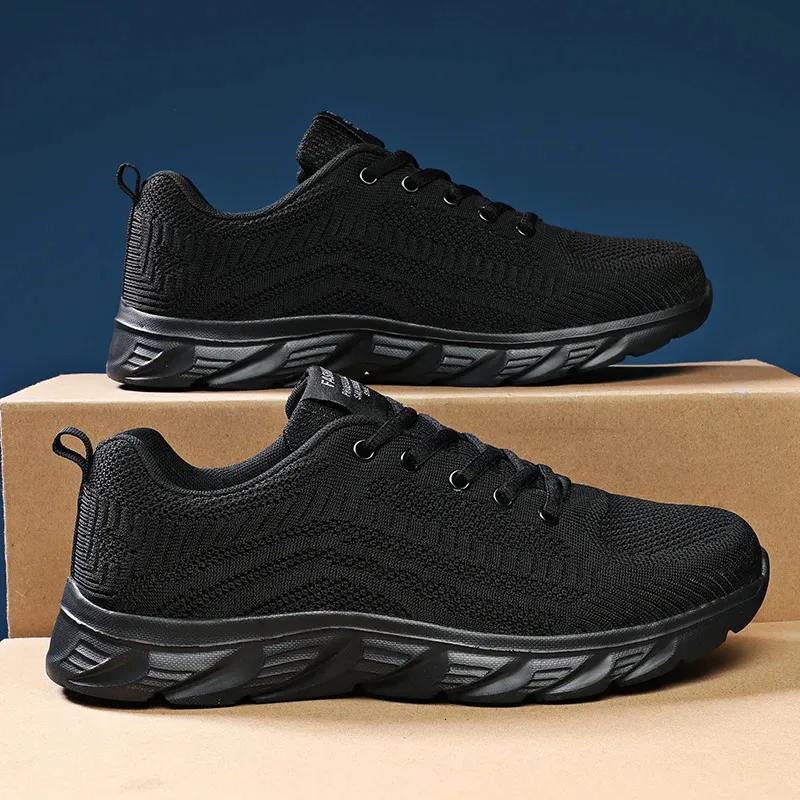 Zapatillas de deporte de punto con cordones para hombre y mujer, informales, atléticas, para correr, caminar, gimnasio, deportes al aire libre, transpirables_voghion.com