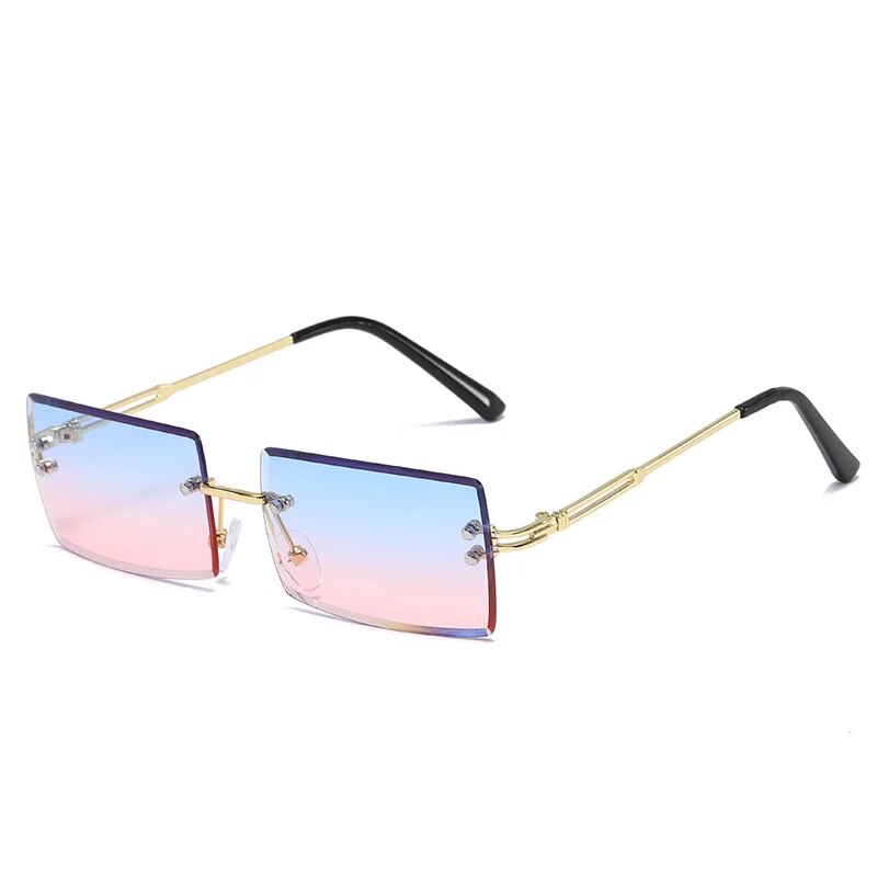 Nye firkantede solbriller uden stel Populære i Europa Amerika Sommermodesolbriller Metal Retro Trendy briller_voghion.com