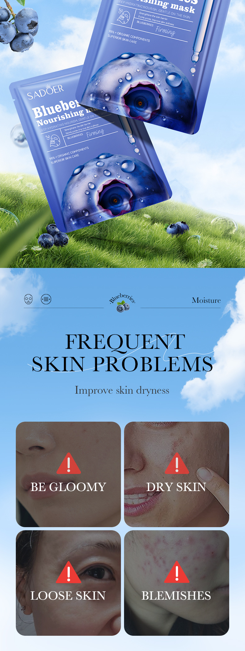 All English SADOER Blueberry Firming&Nourishing Moisturizing&Moisturizing facial mask_voghion.com