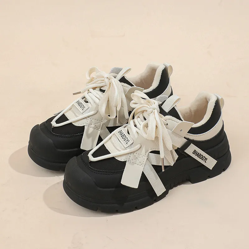 Scarpe da running in vera pelle con interno in peluche e mesh_voghion.com