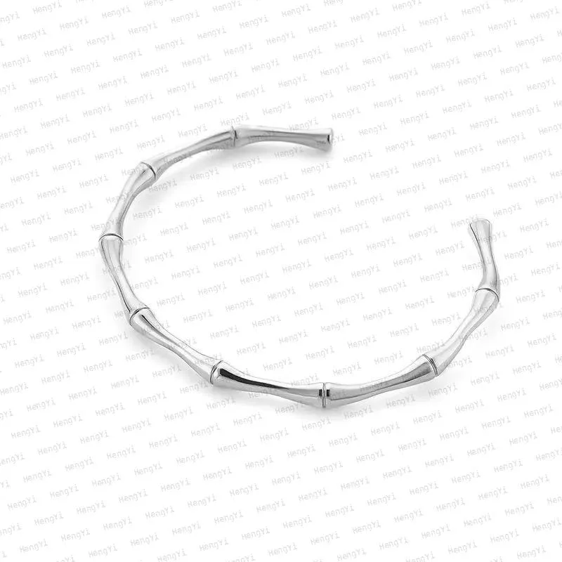 Bracciale rigido a bamboo in acciaio inossidabile per donna chic_voghion.com
