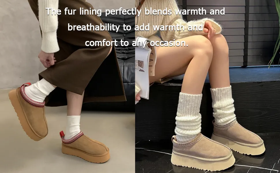 Damestøvler Australien Classic Tasman Slipper ultra mini platform snestøvle dame vinter varme uldsko udendørs_voghion.com