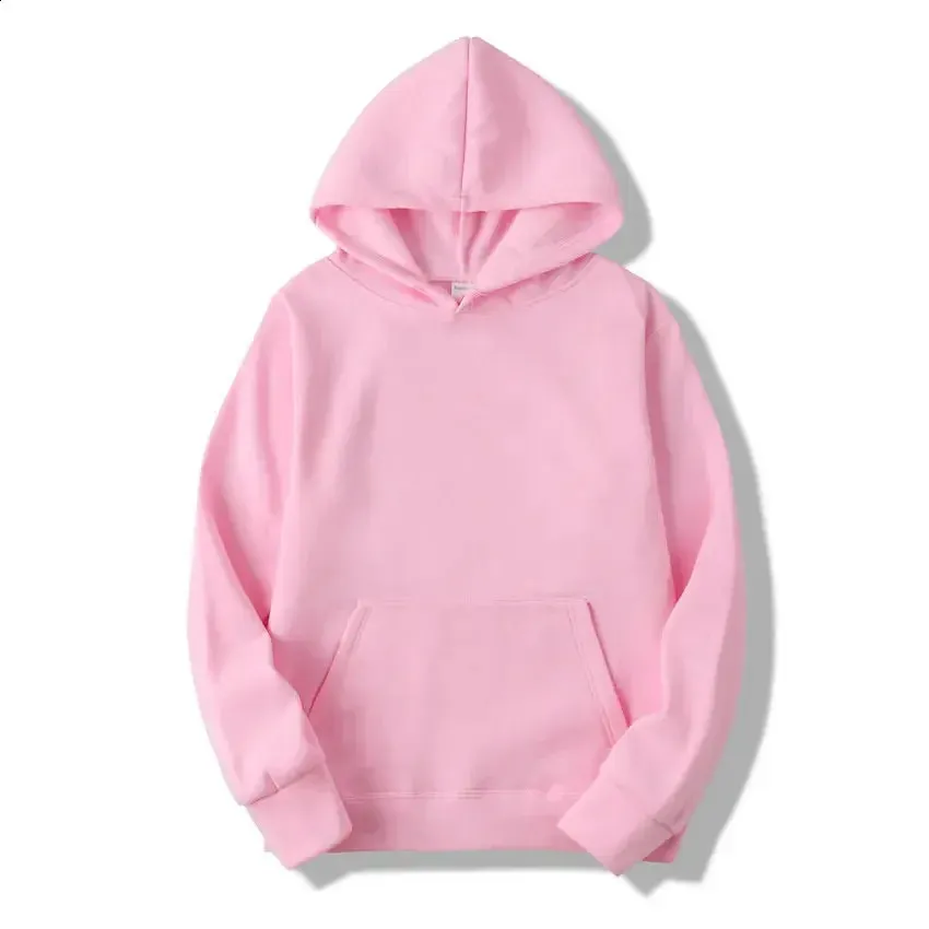 Trendy Loose Outono Inverno Homens e Mulheres Fleece Sports Sweatshirt Cor Sólida Pullover Casal Moda Hoodie S-3XL_voghion.com