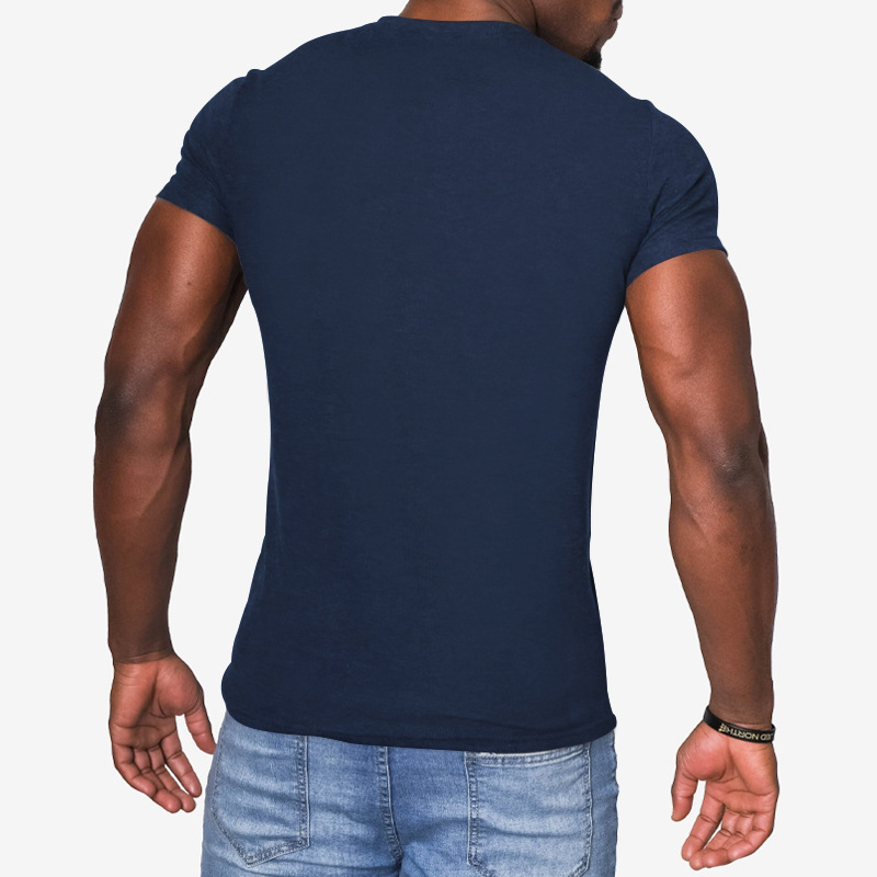 2023 Neues Sommer-T-Shirt für Herren, lässig, einfarbig, kurzärmelig, Rundhalsausschnitt, Pullover, Knopfleiste, Henley-Shirt_voghion.com