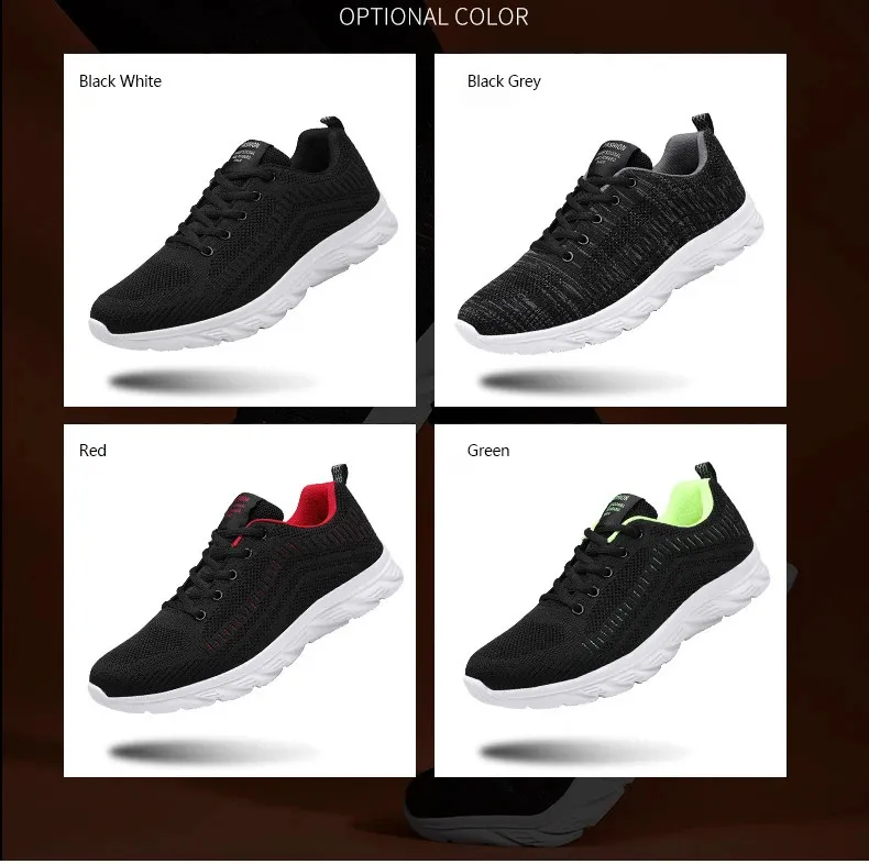 Zapatillas de deporte de punto con cordones para hombre y mujer, informales, atléticas, para correr, caminar, gimnasio, deportes al aire libre, transpirables_voghion.com