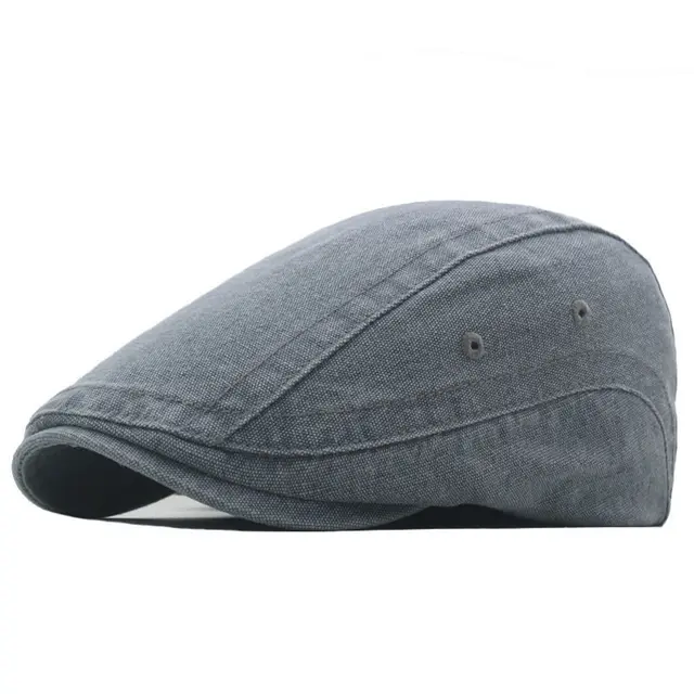 Fashion 2024 Spring Cotton Solid Newsboy Caps Flat Peaked Cap Men and Women Painter Beret Hats_voghion.com