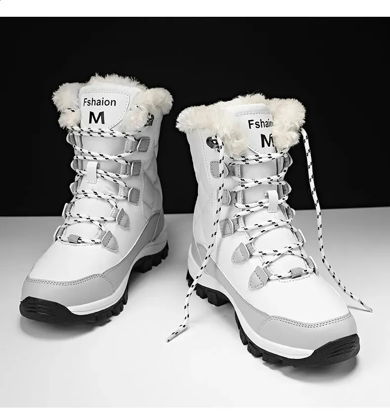 Enkel Dames Winterschoenen Houd Warm Antislip Zwarte Sneeuw Dames Veterlaarzen Chaussures Femme Laarsjes Dames Platte Laars_voghion.com