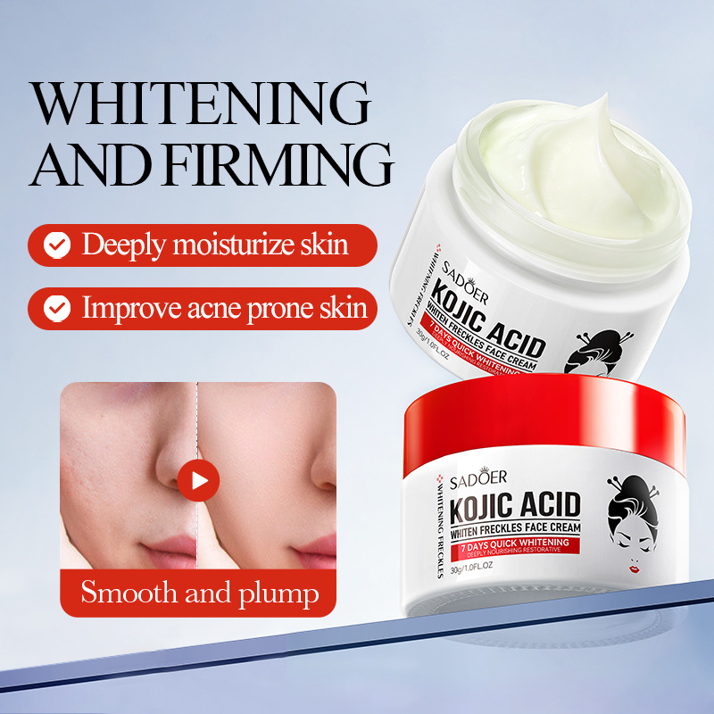 Crème pour le visage éclaircissante, rajeunissante et éliminant la mélanine à l'acide kojique SADOER_voghion.com
