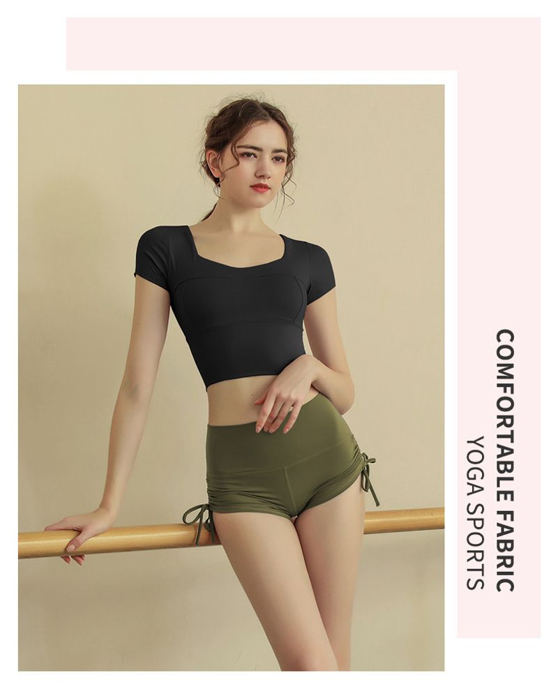 Sport Estate Nuovo Nudo Pantaloncini Vita Alta Stretta Esterno Indossare Sexy Dimagrante Tripartito Pantaloni Fiess Corsa Collant_voghion.com