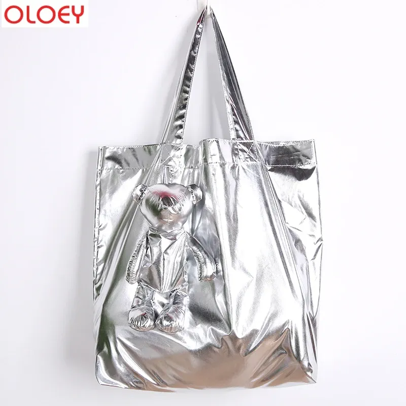 ECO Sier Coated Bear Filling Waterproof Tote High-Quality Reusable Grocery High Capacity Cotton Bag Shopping Bag_voghion.com