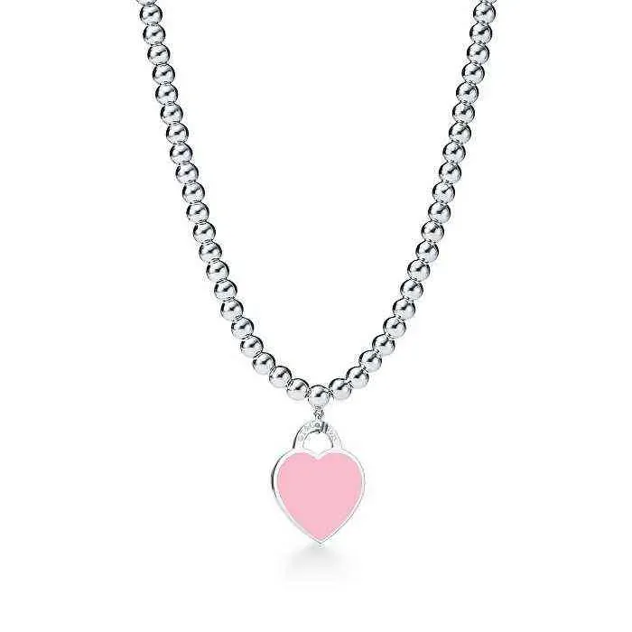 Collane per donna, gioielli, collana a forma di cuore in smalto nero Tiffany, collana all'ingrosso con ciondolo 671_voghion.com