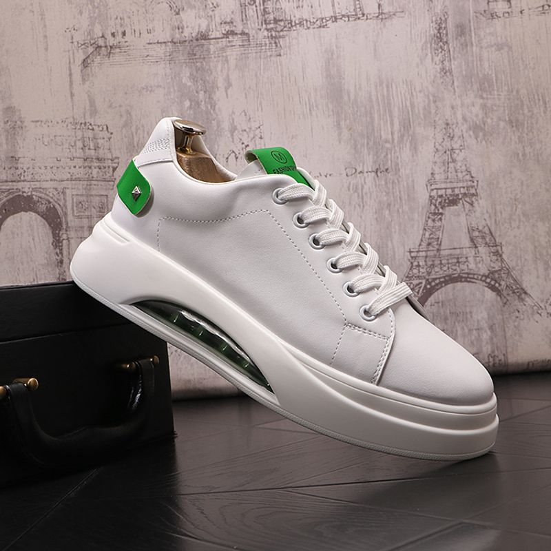 Atmungsaktive weiße lässige koreanische Ausgabe trendige Schnürschuhe Sommer neue hohe Herrensportschuhe_voghion.com