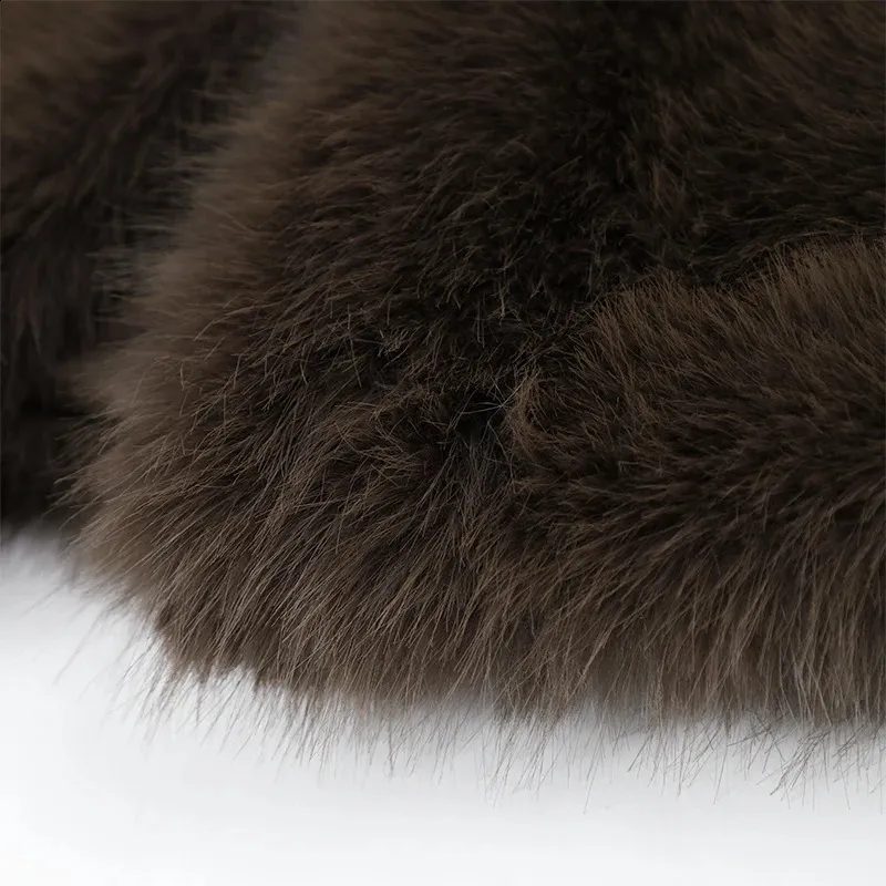 Mode Verdicken Warme Flauschigen Pelzigen Mantel Frauen Lange Sleeveshort Fuchs Pelz Oberbekleidung 2024 Chic Dame Straße Jacke_voghion.com
