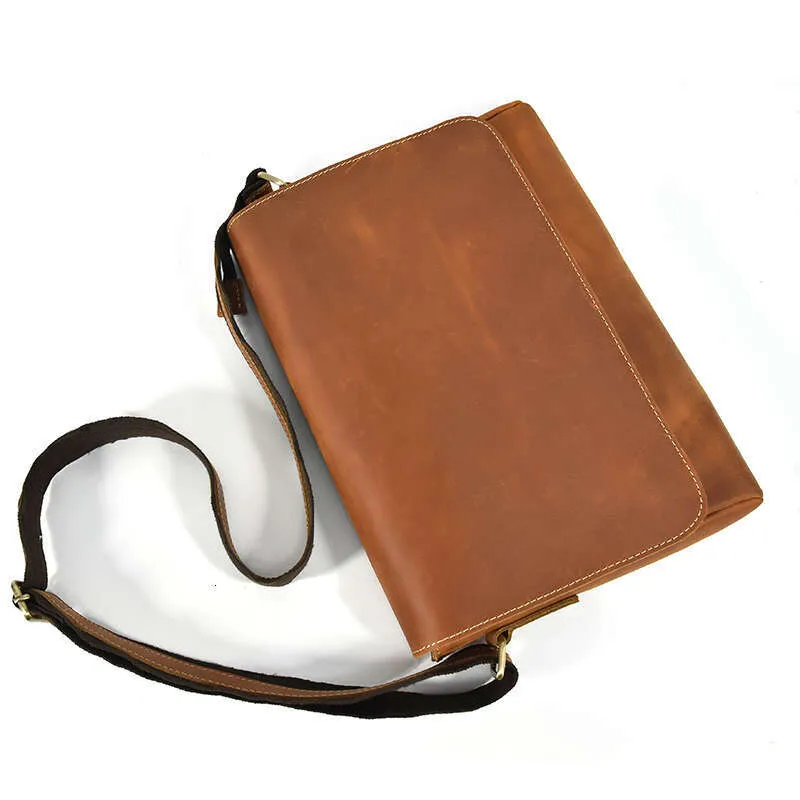 Vintage Crazy Horse Aktentaschen Laptop Büro Für Männer Abdeckung Messenger herren Leder Tasche Computer Taschen_voghion.com
