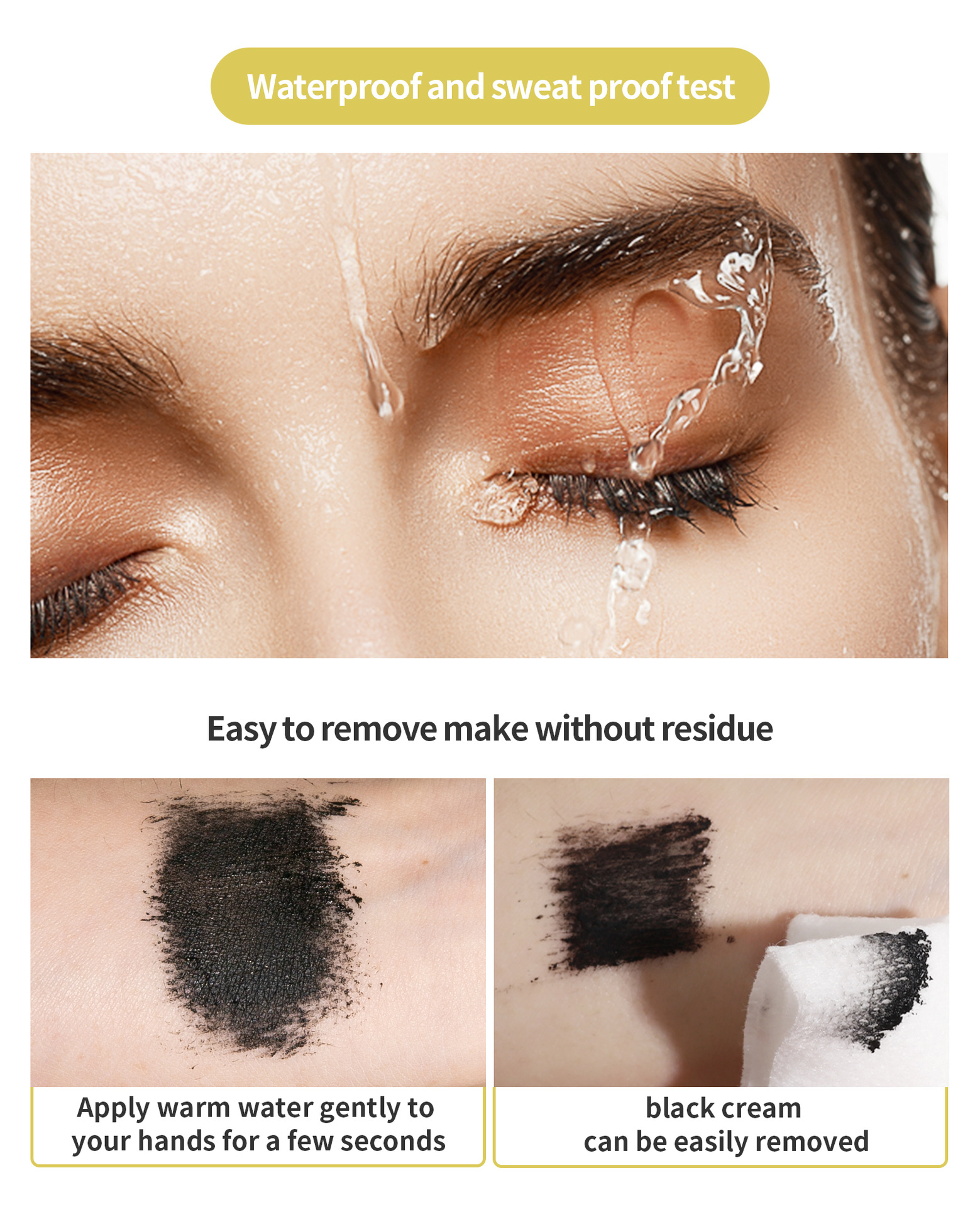 Hellokiss Doppelkopf 2 in 1 Fibergraft Eye Black wasserfest, dicht, ohne Make-up, gefärbt und gelockt_voghion.com