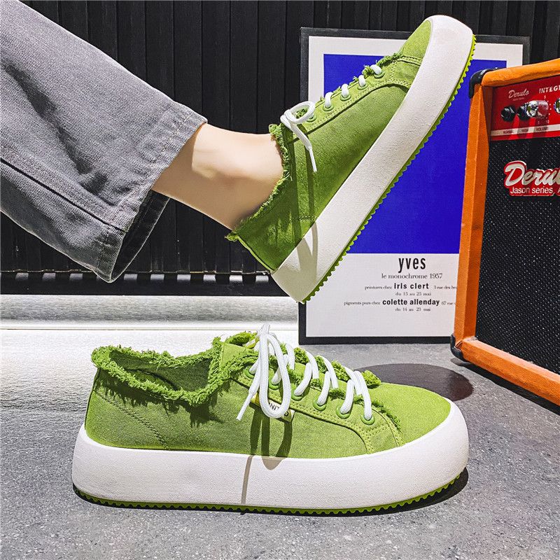 Baskets plateforme en toile pour homme baskets chunky blanches_voghion.com