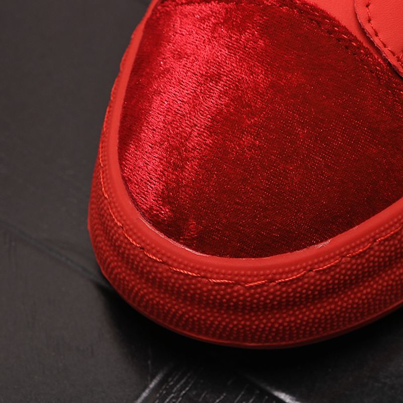 Cricket für Männer 2023 Neue One Step Lazy Trend Vielseitige Casual Velcro Herren Rote Einzelschuhe_voghion.com