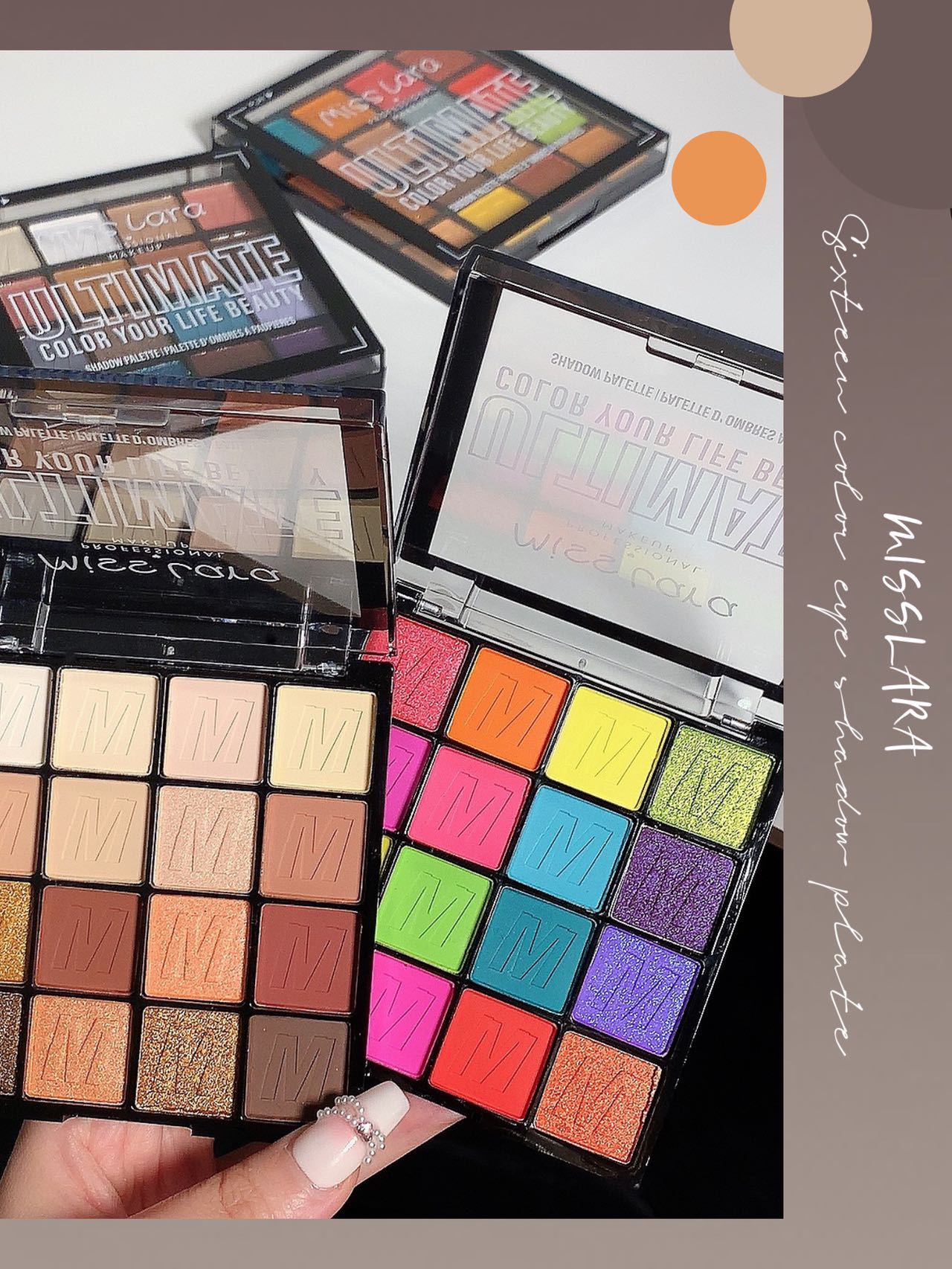 16 Colour Eyeshadow Palette Matte Pearl Glitter Waterproof Makeup_voghion.com