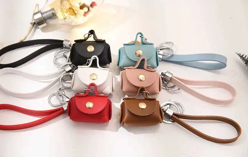 Süße Mini-Geldbörsen Mädchen kleine Kopfhörer-Box weiches Leder Haushälterin Schlüsselanhänger Brieftasche Beutel Frauen Taschen tragbar_voghion.com