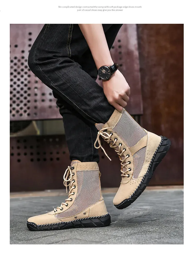 Bottines d'été en maille pour femme, chaussures montantes, respirantes, roses, tendance, décontractées, grande taille 48, 250530_voghion.com