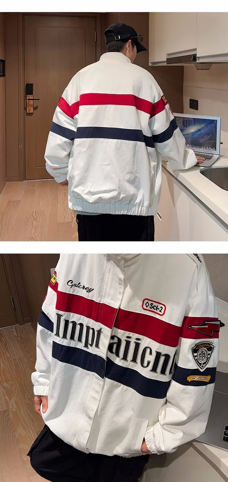 Baggy Racing Suit Trendy Baseball Jacket_voghion.com