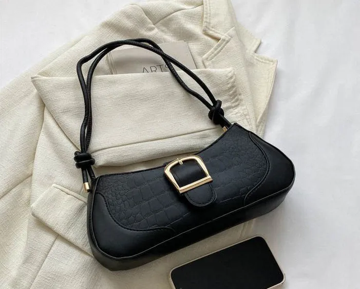 Borsa da donna versatile con coulisse sottobraccio, moda francese, borsa a mano con texture di alta qualità, tracolla retrò, modello 2024_voghion.com